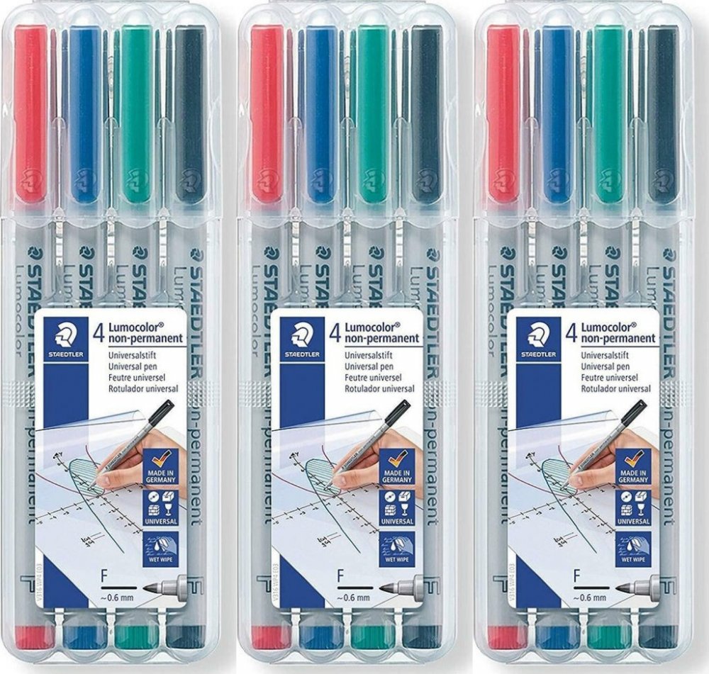 Staedtler Lumocolor 316 foliopis permanentny 0,6 mm, zestaw 4 szt., mix kolorów