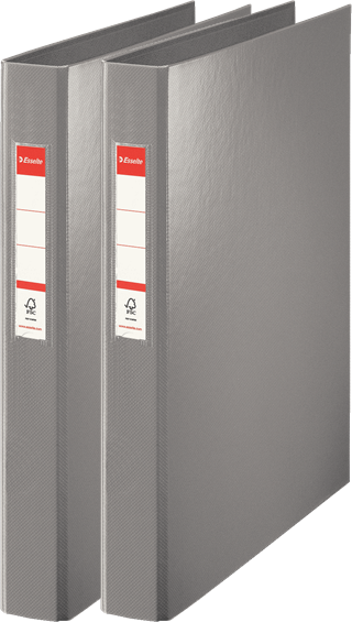 Segregator A4 Esselte Vivida, 42 mm, 4 ringi, do 190 kartek, 30% PP z recyklingu, szary