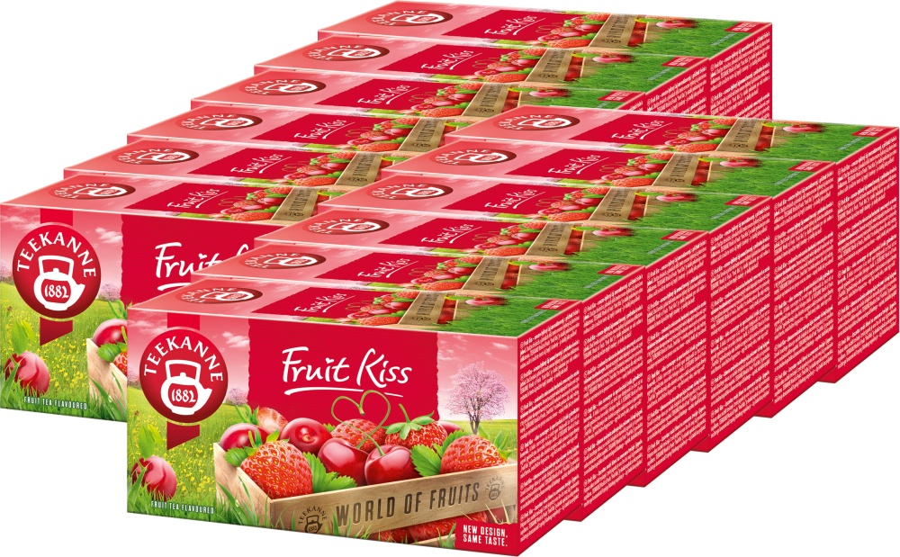 Teekanne Fruit Kiss herbata owocowa w kopertach, wiśnia i truskawka, 20 sztuk x 2.25g
