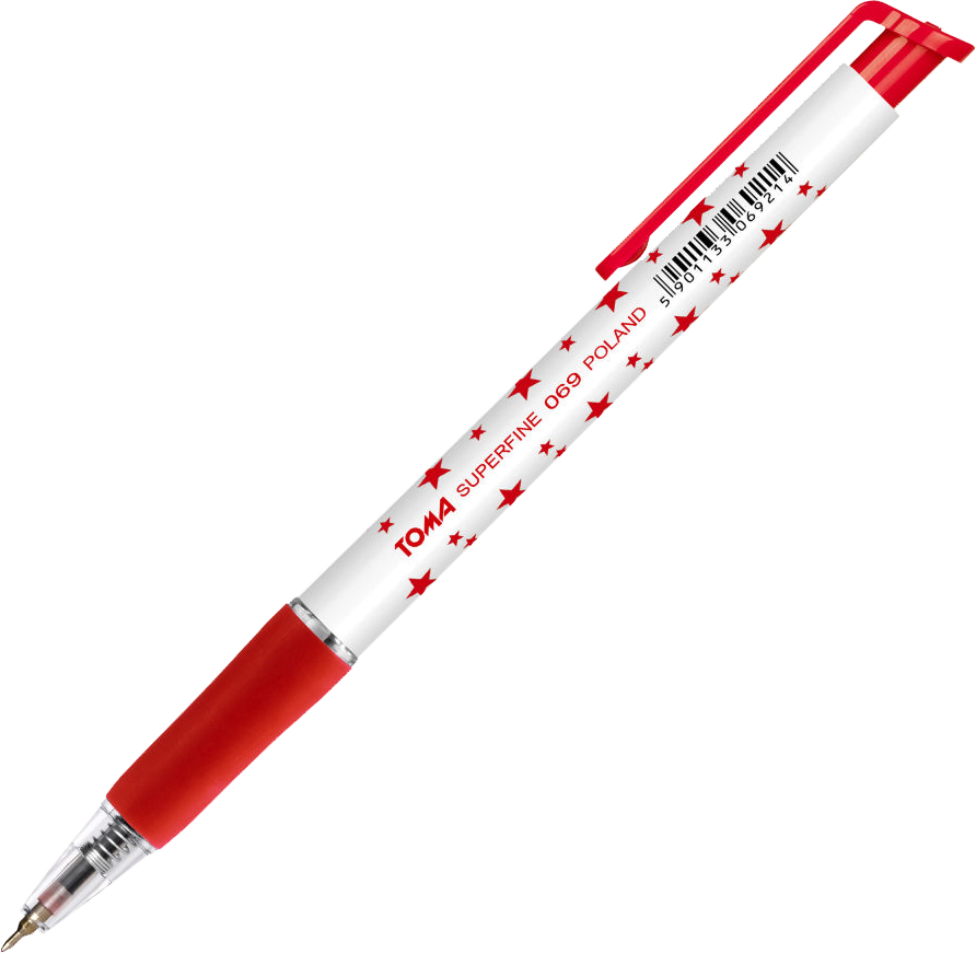 Toma Superfine 069 0.5mm czerwony długopis automatyczny