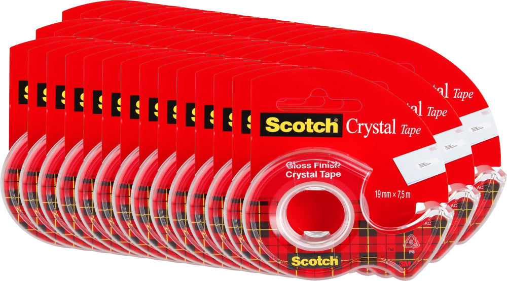 Taśma klejąca Scotch Crystal Clear z podajnikiem 19mm x 7.5m przezroczysta