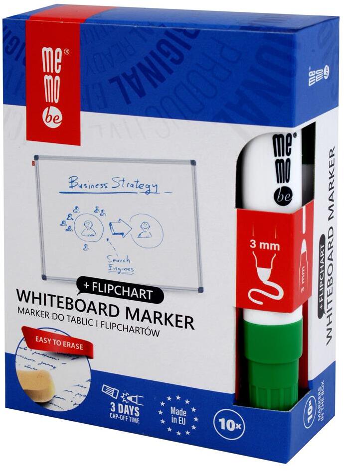 Memobe MM350 marker suchościeralny 1-3mm zielony, okrągły, do flipchartu