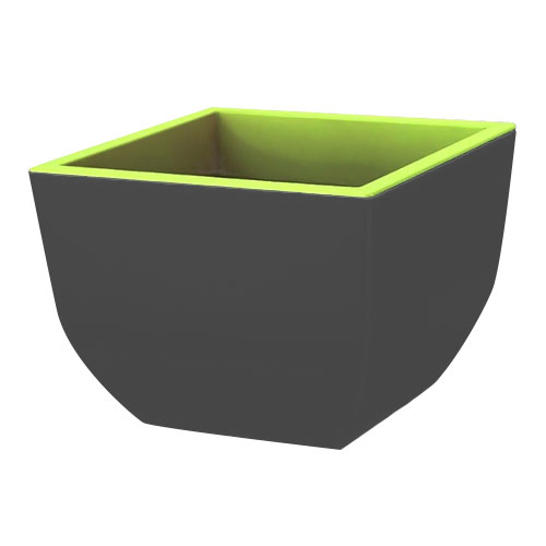 1 buc, Ghiveci pătrat Muna bicolor, gri + verde, 29.5 cm - : Mod de ambalare: 1 buc