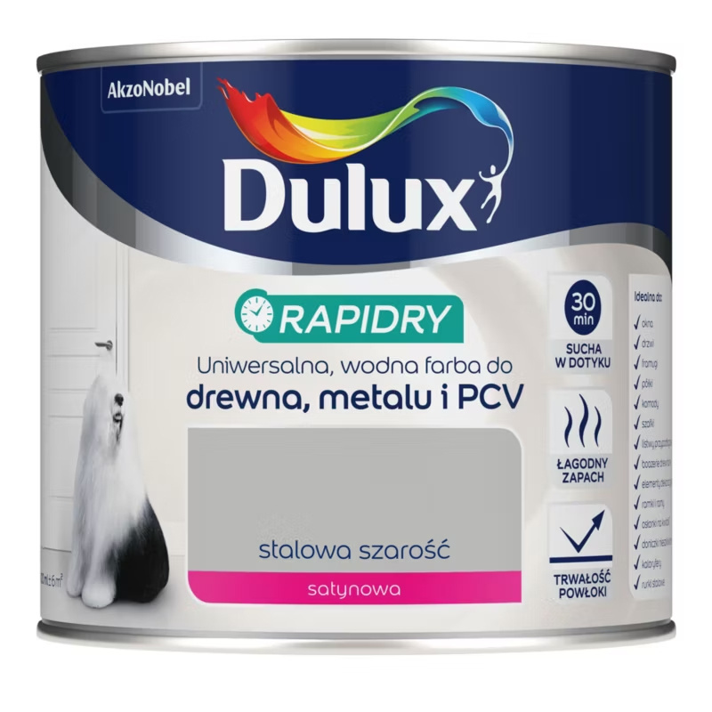 Farba uniwersalna Rapidry Stalowa szarość 0,4L Dulux