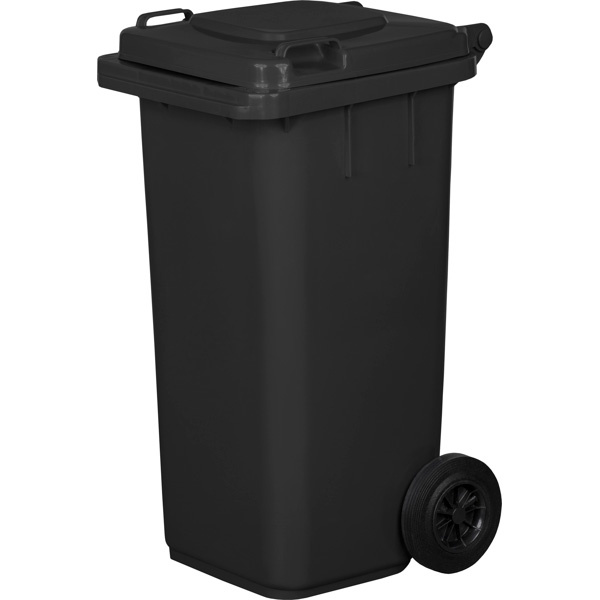Kosz na śmieci ogrodowy z klapą 120L czarny