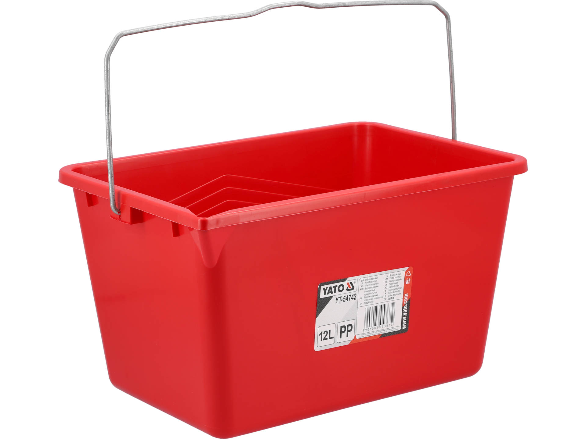 Wiadro malarskie, plastikowe z podziałką 12L. YATO YT-54742