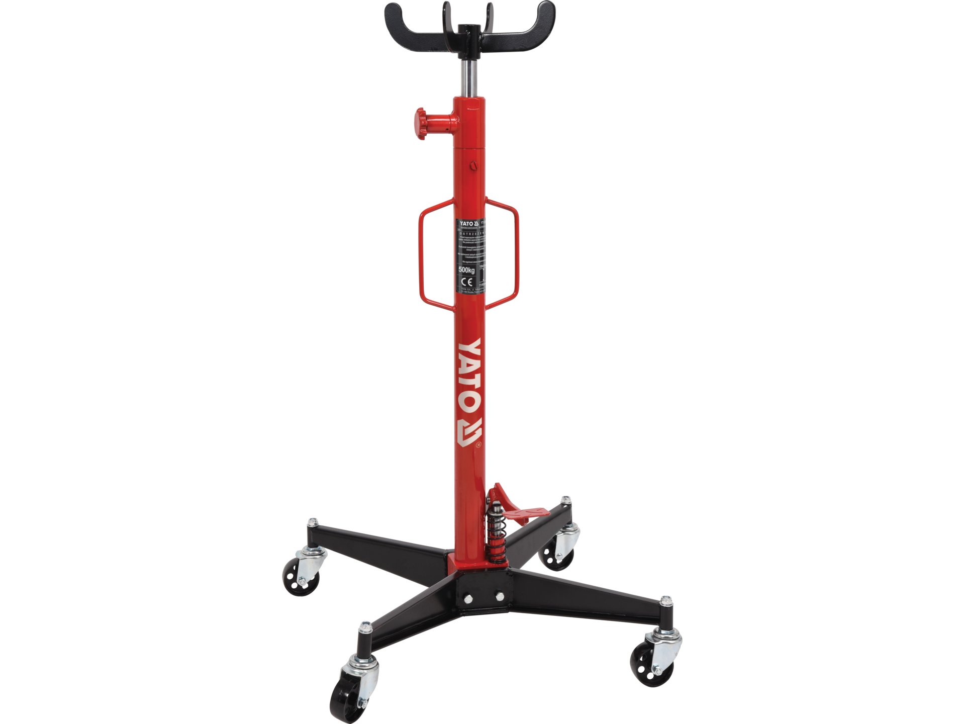 Podnośnik skrzyni biegów YATO hydrauliczny 500kg pompa nożna obrotowe YT-55600