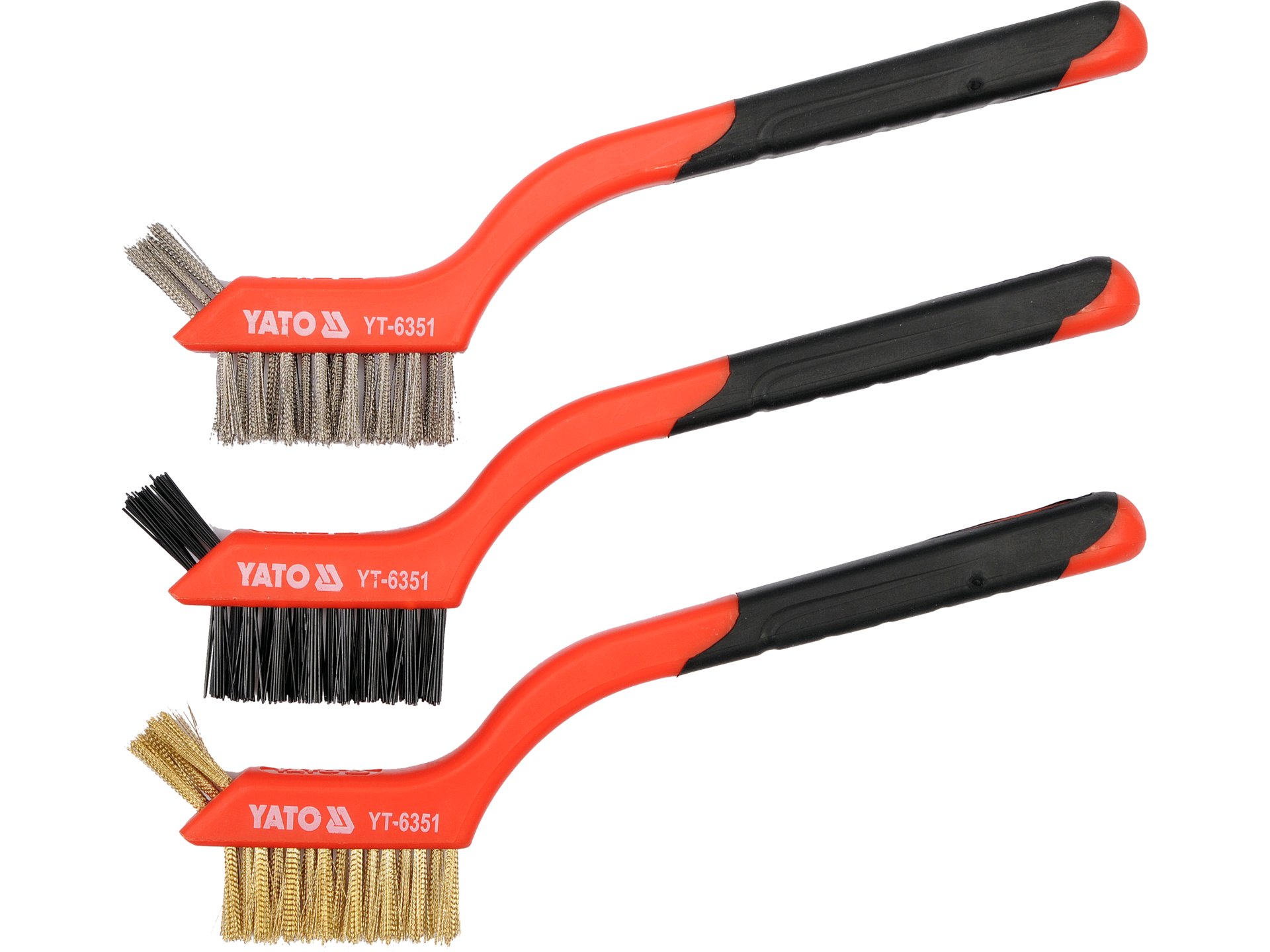 Szczotka druciana YATO 3 szt. zestaw stal mosiądz nylon do rdzy farby YT-6351