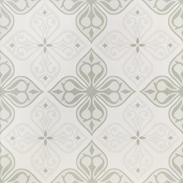 Gres szkliwiony PATCHWORK FLORES white-grey flores satin 29,8x29,8 ga