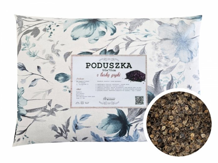 Poduszka z łuską gryki 50x70 wz. 3 roślinki