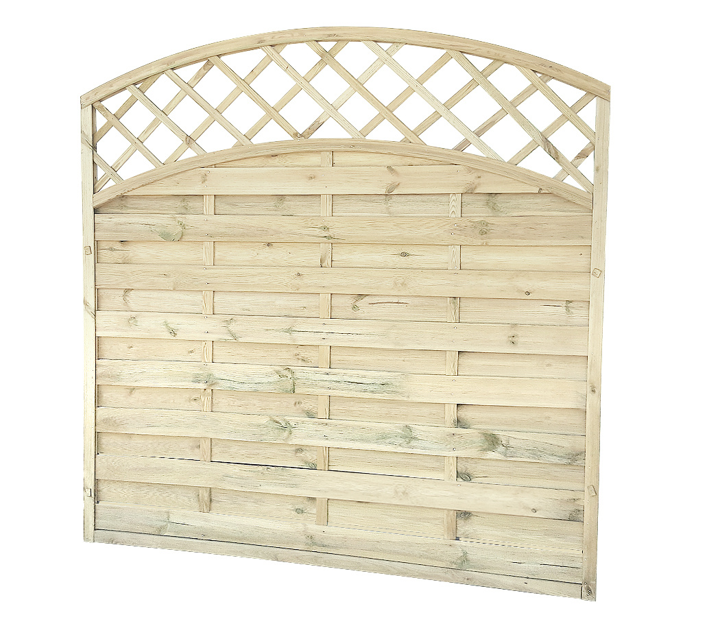 Płot osłonowy Ryflowany z łukiem i kratką 2RB - RAMA 44 mm - 90 x 180 cm