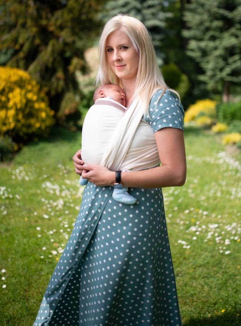 Chusta do noszenia dzieci MY ANGELS FIRST WOVEN NATURAL - 100% Bawełna, splot diamentowy XL (5,2 metra)