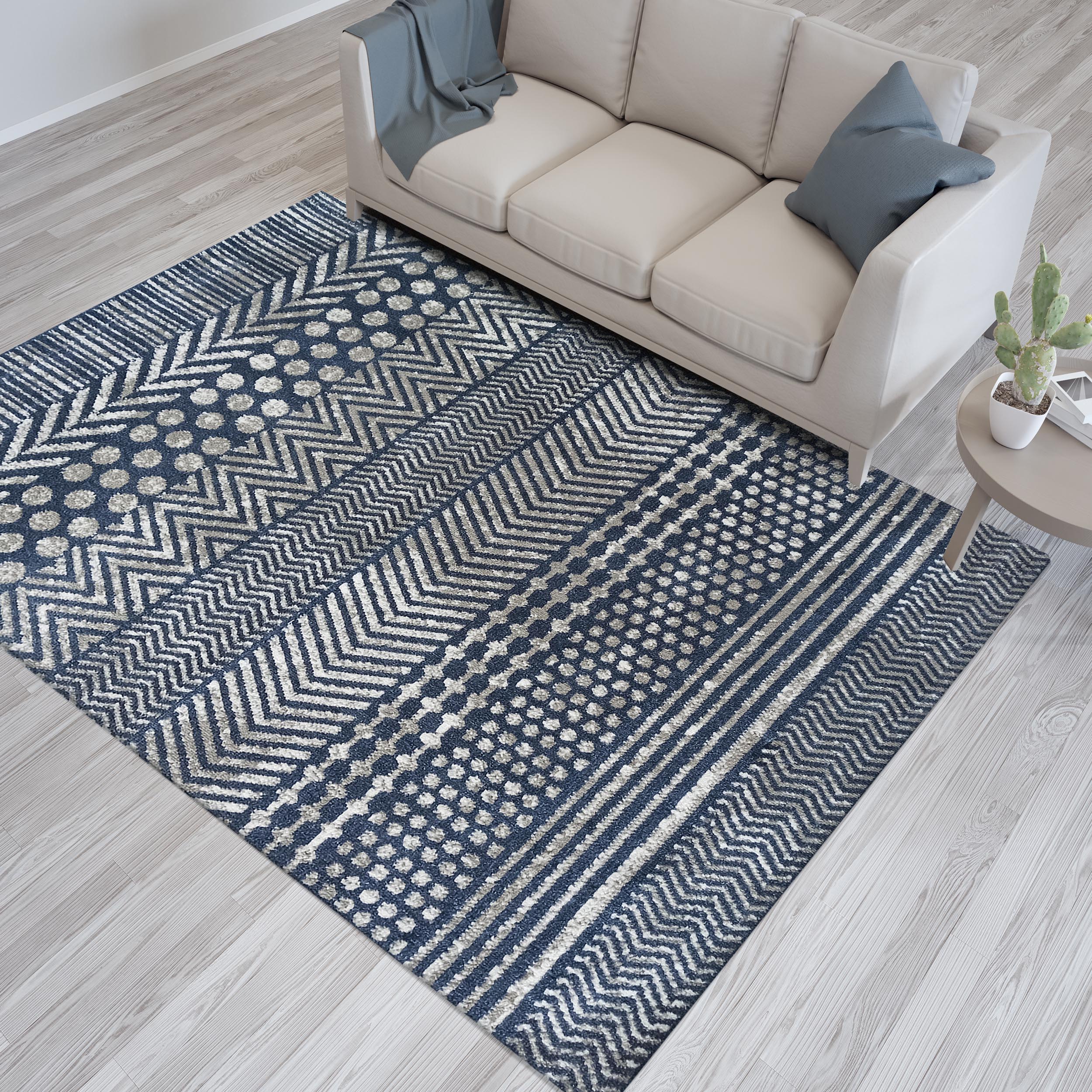 Dywan - 60 x 100 cm - Niebieski - Nowoczesny - Dywanopol