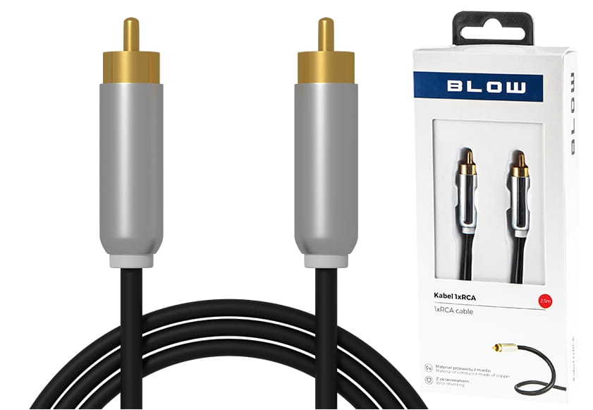 BLOW Kabel 1xRCA - 1xRCA (chinch) 2,5m 91-262 - Henryx24