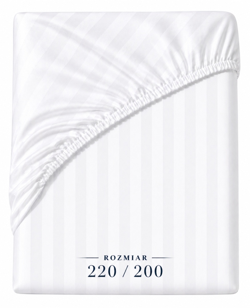 Prześcieradło hotelowe z gumką 220x200 cm Adamaszek 100% bawełna