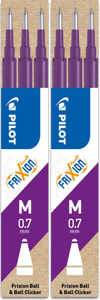 Wkład do wymazywalnego pióra Pilot Frixion 0.7 mm 3 szt. fioletowy