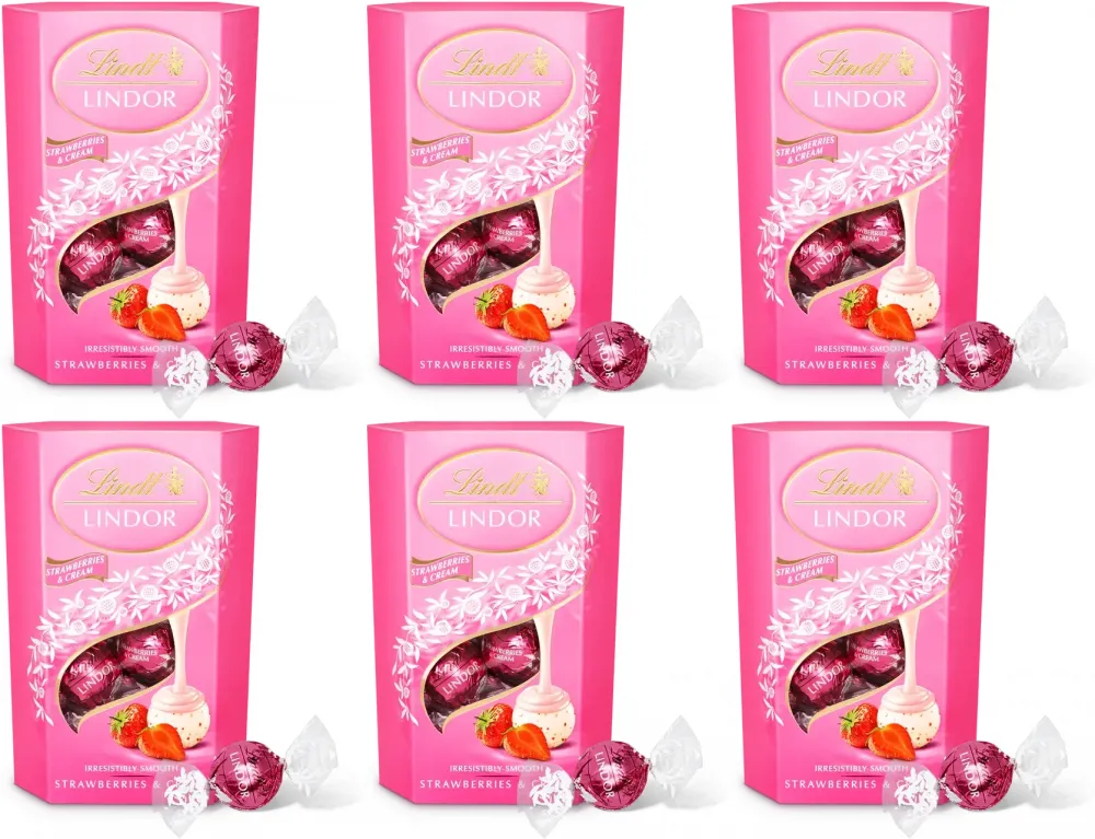 Lindt Lindor praliny truskawka-ze-śmietaną, 200 g