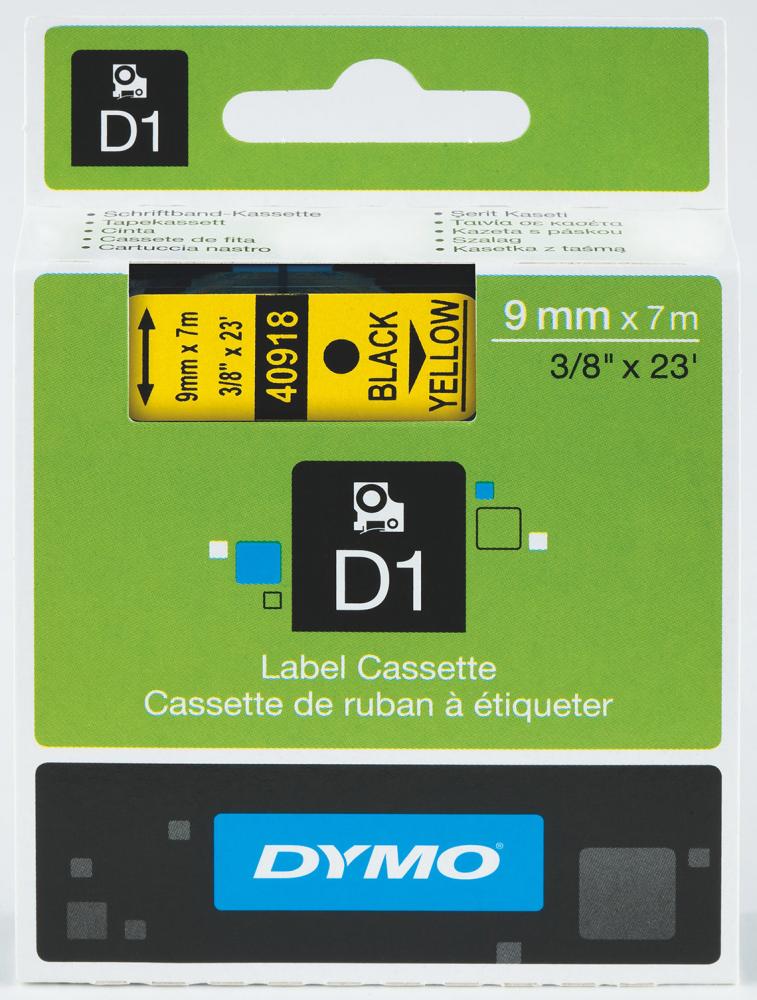 DYMO D1 taśma 9mm x 7m żółta – nadruk czarny