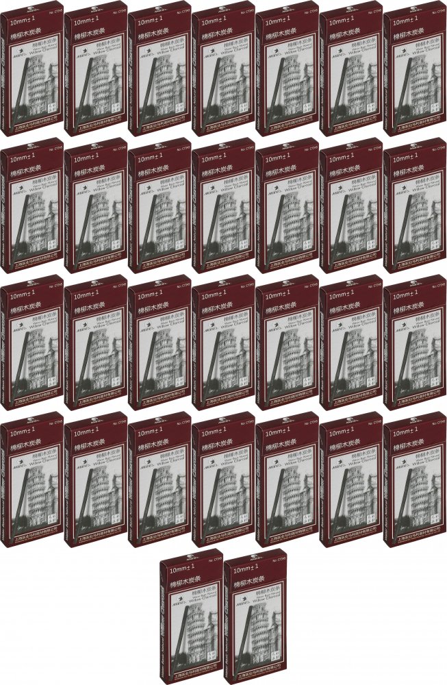 40x Węgiel naturalny C 7345 Maries, 5 sztuk, 10 mm, czarny