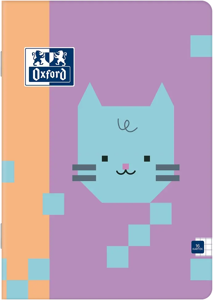 Zeszyt A5 w kratkę Oxford Zoo Blocks, 16 kartek, mix wzorów
