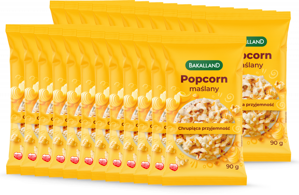 Popcorn Bakalland maślany, do mikrofalówki, 90 g