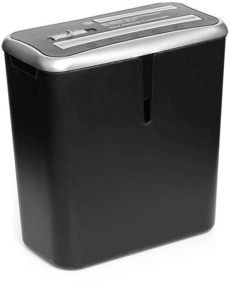 Niszczarka do papieru Wallner XD 805 CD, ścinek 4x45mm, 8 kartek, P-3/T-2/E-2 DIN, czarny