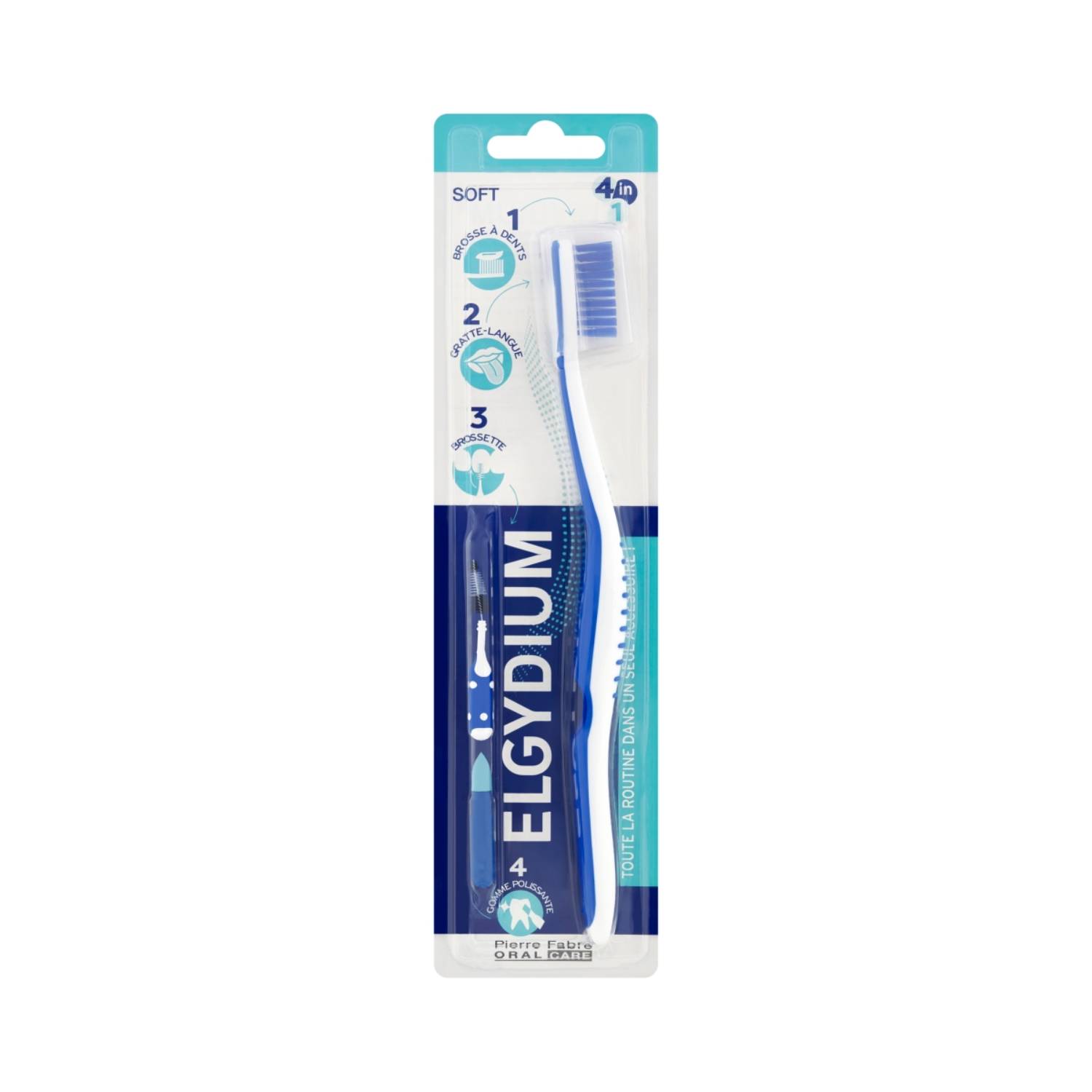 Elgydium - szczoteczka do zębów 4w1, miękka, 1 sztuka