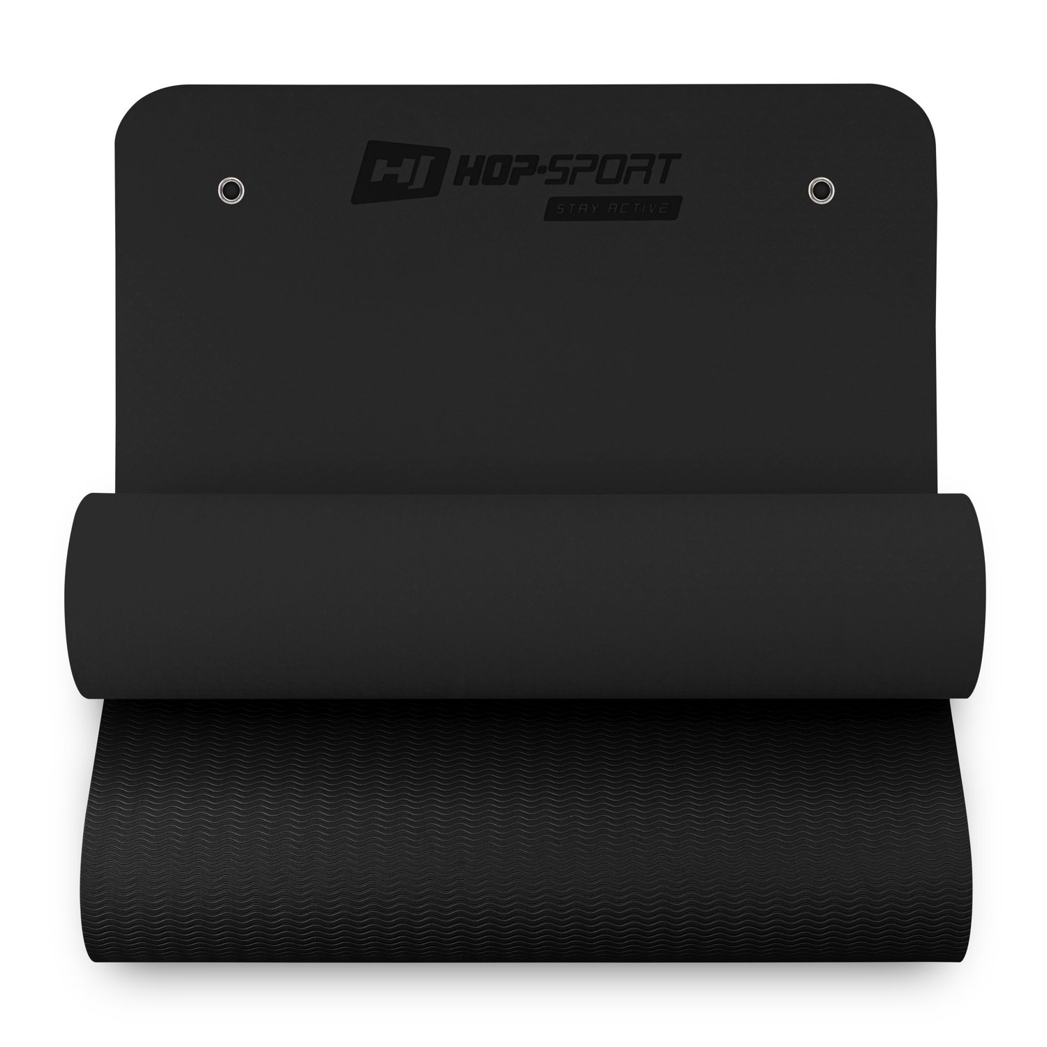 Yogamatte TPE 0,8cm schwarz mit Ösen