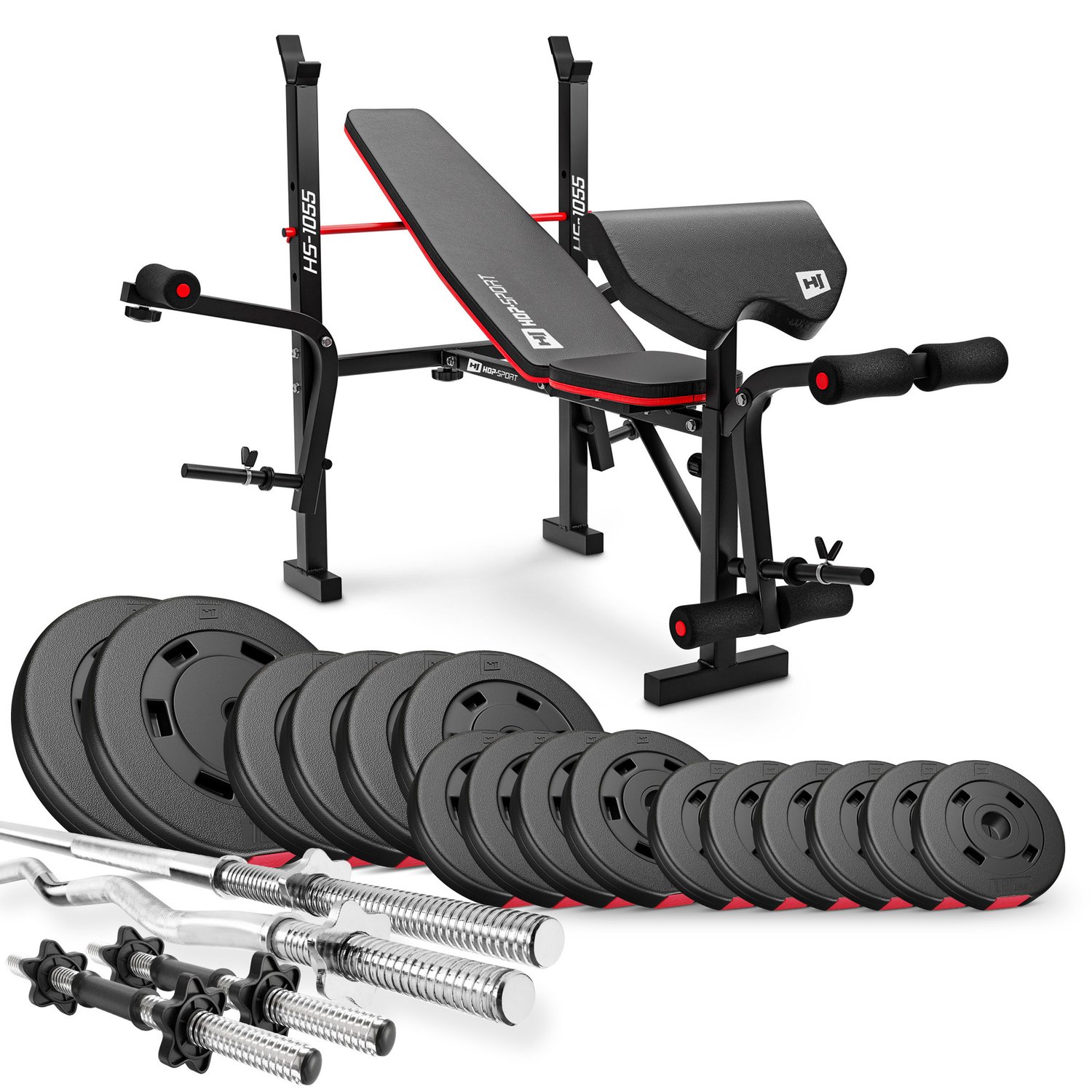 Sada PREMIUM 75kg s lavicou HS-1055