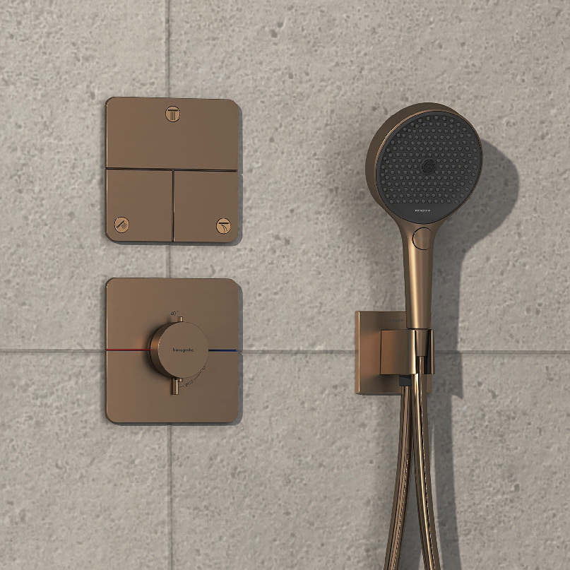 Hansgrohe ShowerSelect Comfort Q bateria prysznicowa podtynkowa termostatyczna brąz szczotkowany 15588140