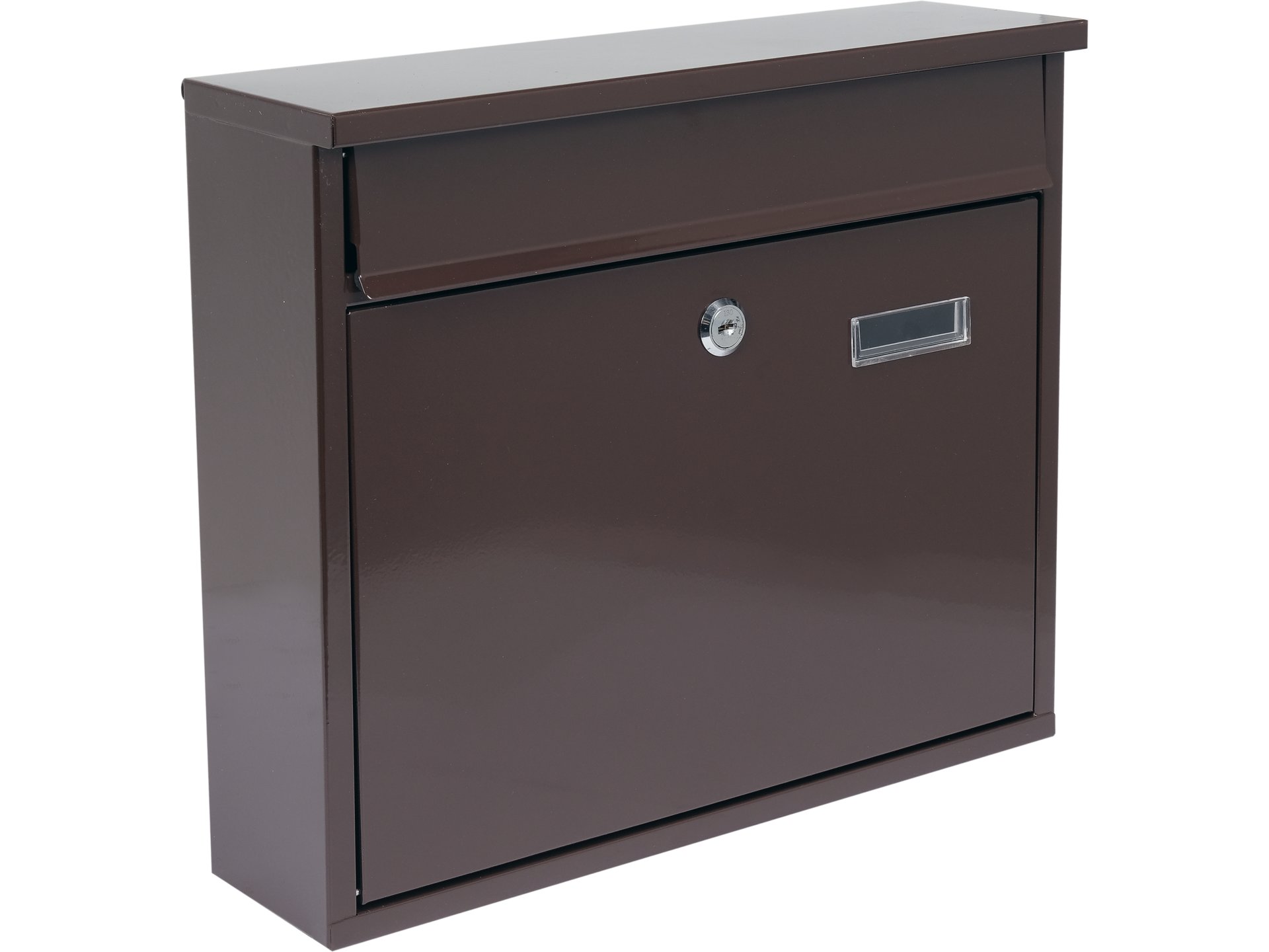Skrzynka na listy VOREL wrzutowa 31x36x10cm brązowa stalowa 2 kluczyki 78577
