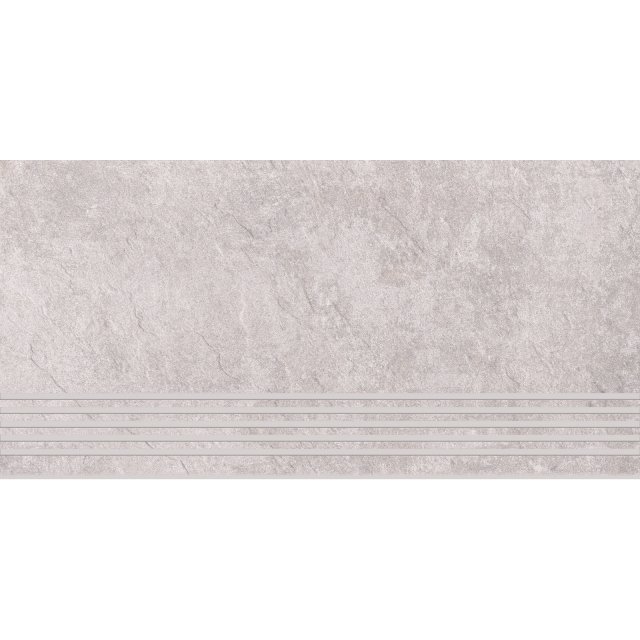 Gres szkliwiony stopnica MORENCI light grey structure mat 29,8x59,8 g