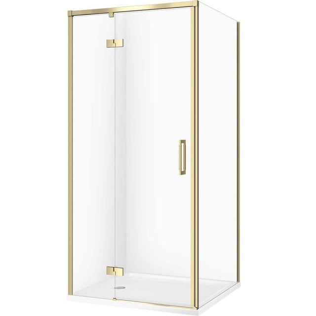 CERSANIT Kabina prysznicowa LARGA złota, lewa 90x90 szkło transparent