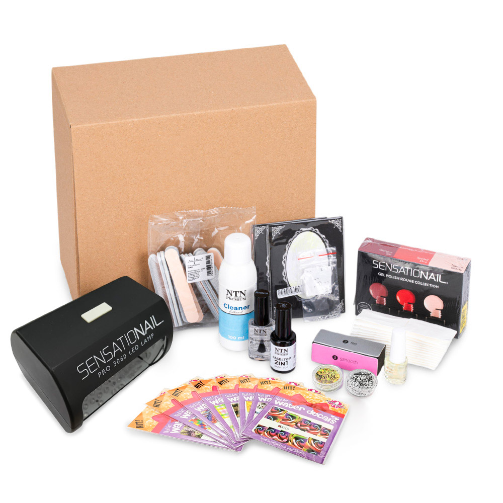 Kompletny zestaw do manicure hybrydowego z lampa i pakietem lakierów NTN Premium v2