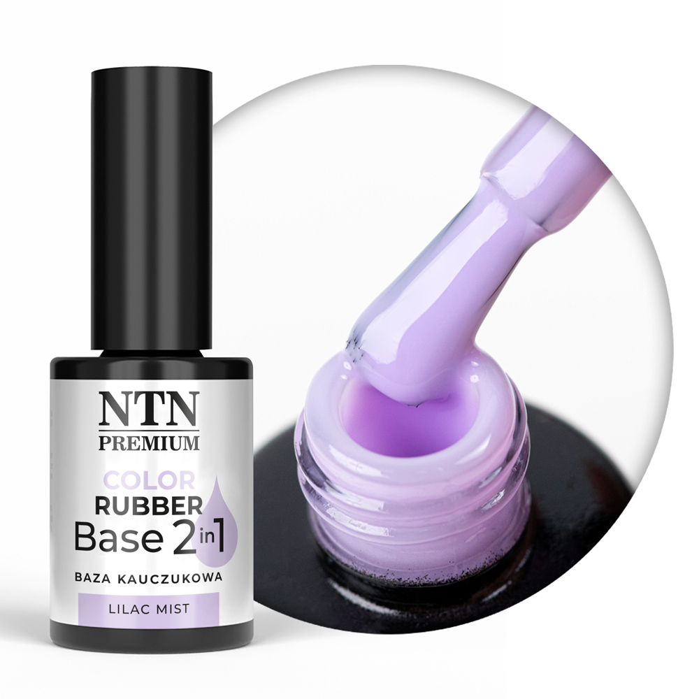 Baza kauczukowa Color Rubber Base 2in1 NTN Premium Lilac Mist 7g