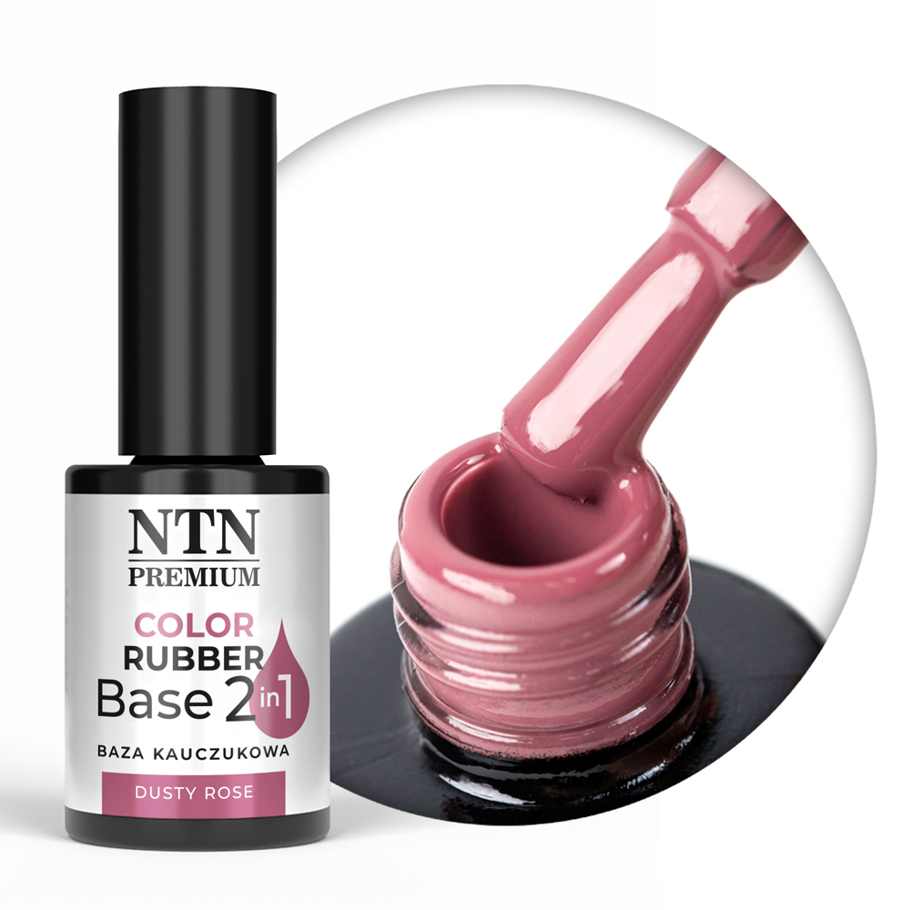 Baza kauczukowa Color Rubber Base 2in1 NTN Premium Dusty Rose 7g