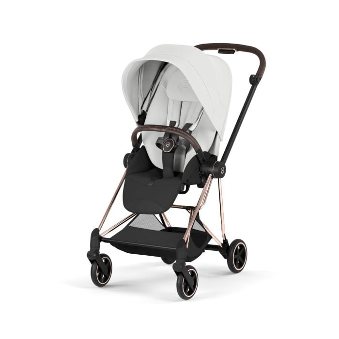 Cybex Mios 5.0 Style - wózek spacerowy-Off White-Rosegold (with brown leather)