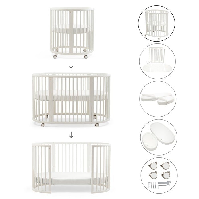 Stokke Sleepi V3 Complete Bundle - kompletny zestaw Sleepi-White-Flower Ecru