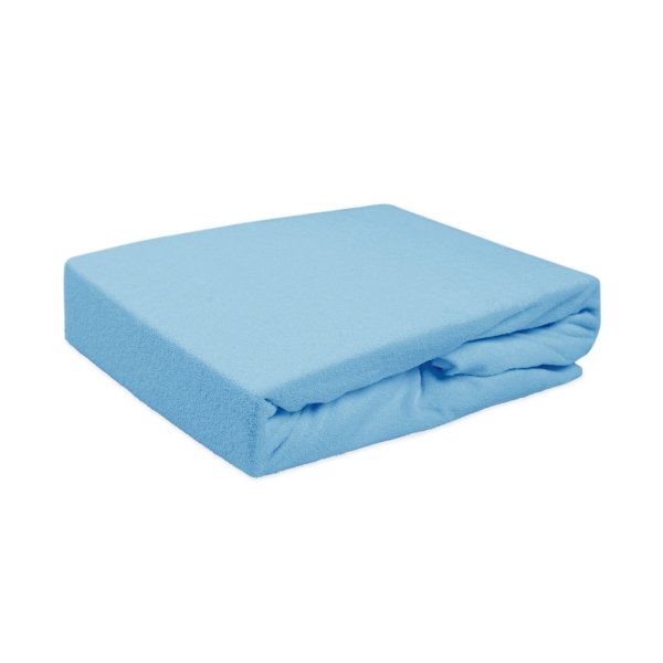 Prześcieradło Frotte PREMIUM na wysoki materac 180x200 na gumkę wz. 009 niebieski