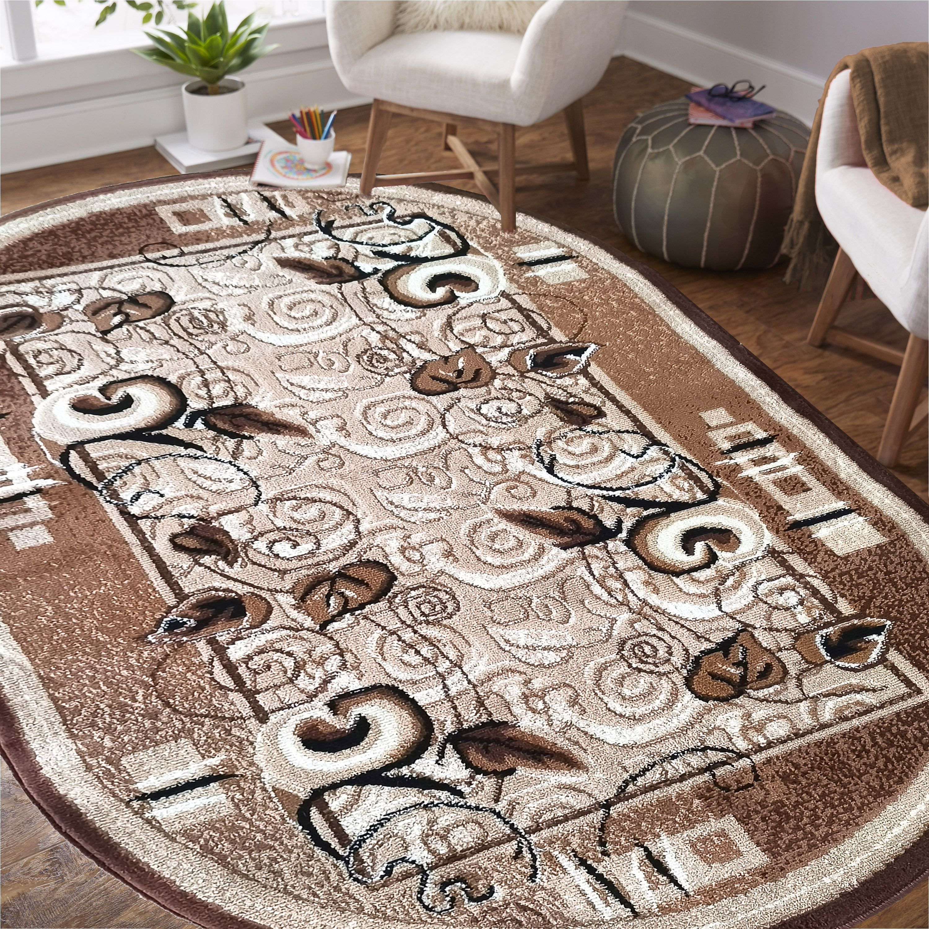 Dywan - 150 x 210 cm - Brązowy - Klasyczny - Dywanopol