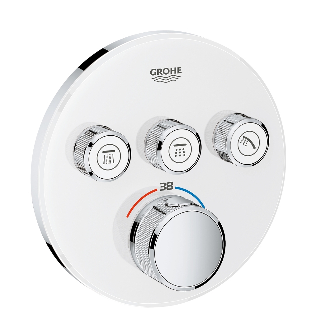 Darmowa Dostawa - Bateria wannowo-prysznicowa podtynkowa termostatyczna biała Grohe Grohtherm SmartControl 29904LS0