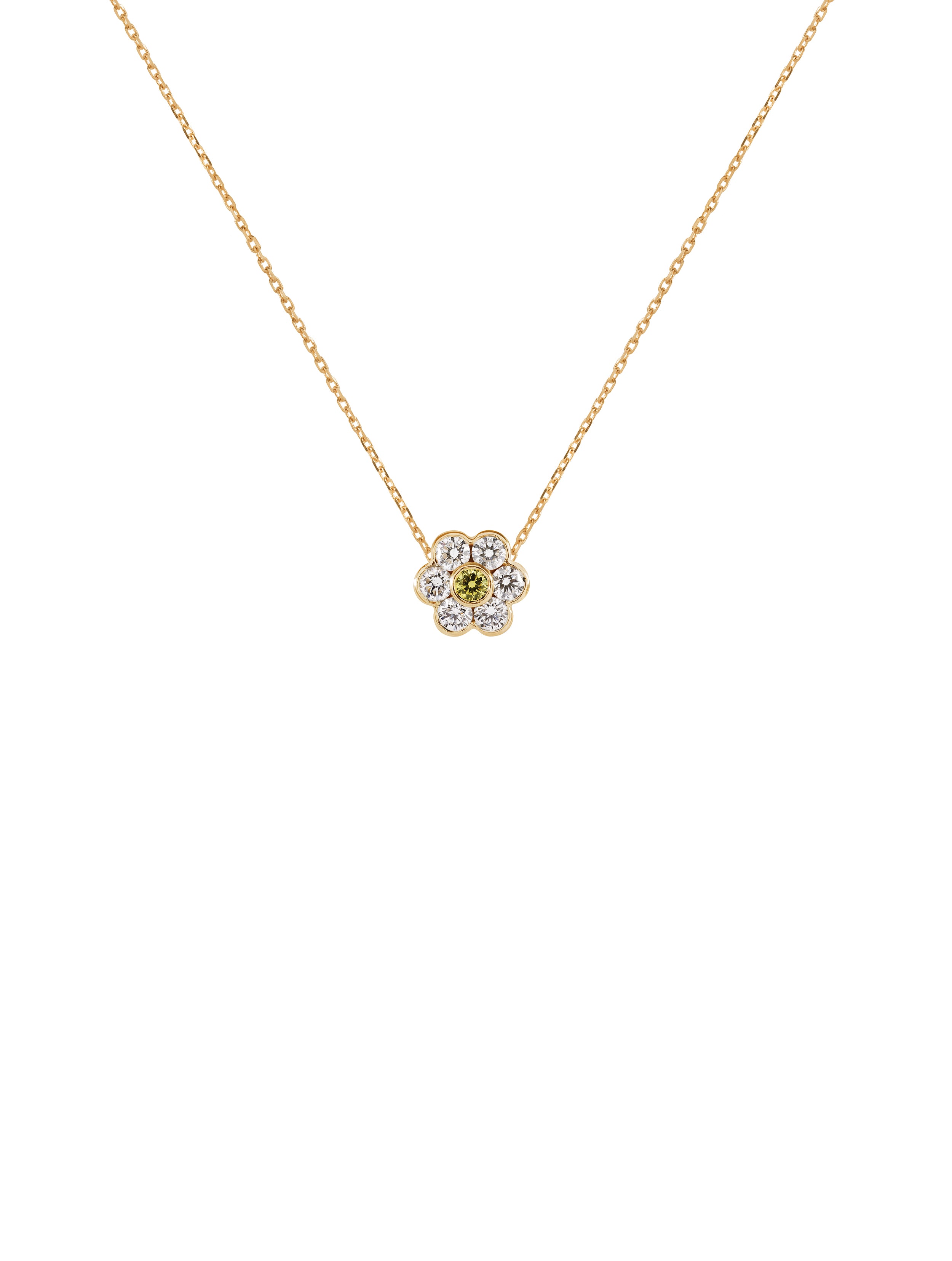 Margaret Necklace - naszyjnik z diamentowym kwiatkiem, 42