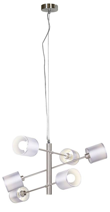 Lampa wisząca regulowana wysokość do salonu SAX srebrna 6xE14 metal