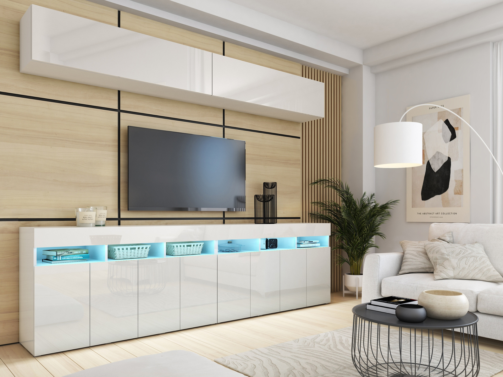 Meblościanka biała połysk 280 cm PREMIUM