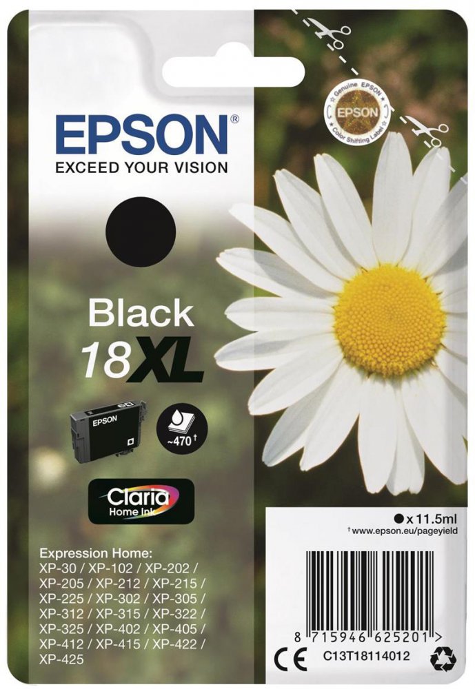 Tusz Epson T1811 (C13T18114010) - 470 stron, czarny