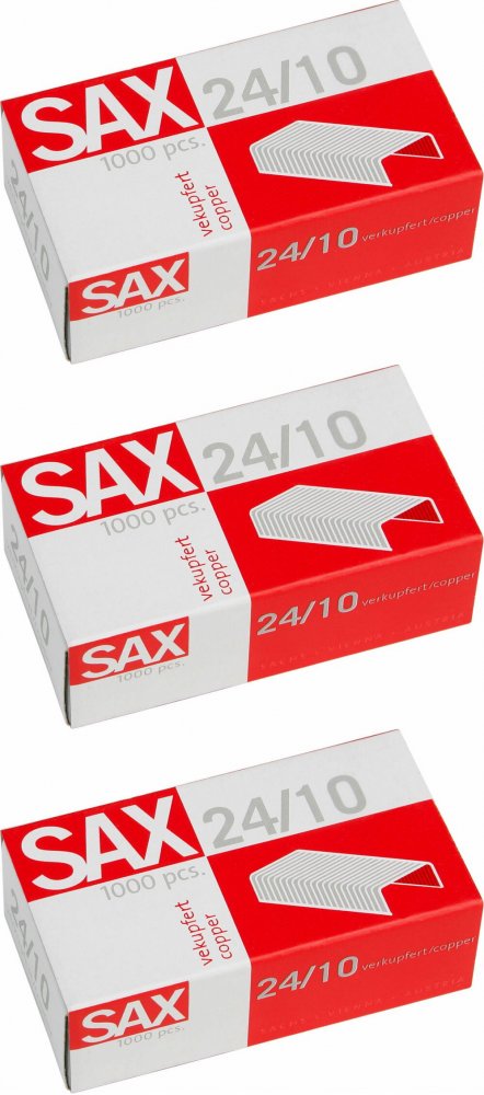 SAX miedziane zszywki 24/10, 1000 szt., miedziane