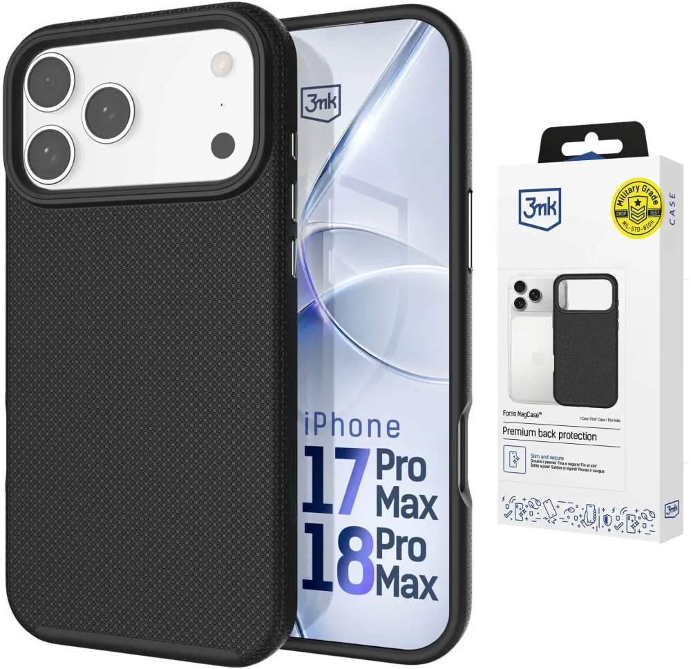 Etui 3mk Fortis MagCase do iPhone 17 Pro Max/18 Pro Max, czarny