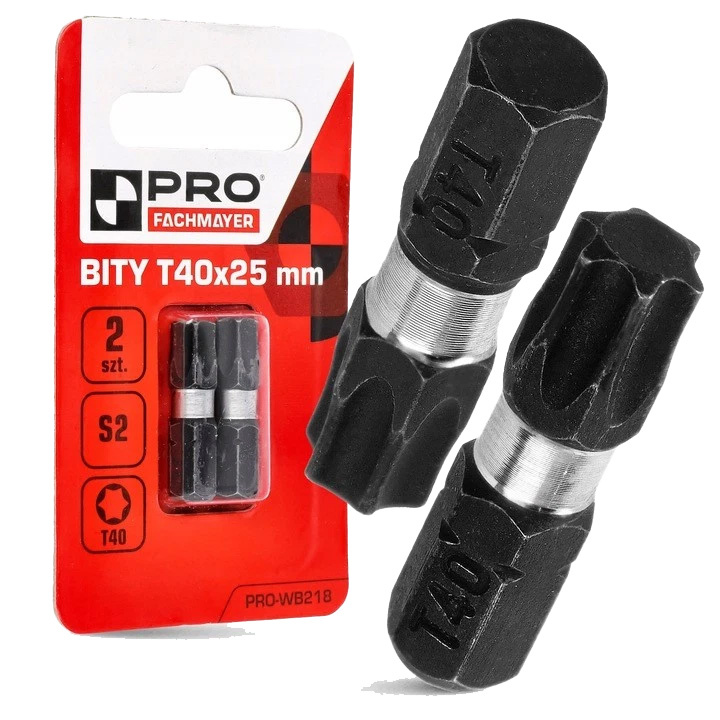 Bit końcówka 25mm TORX40 2 sztuki PRO