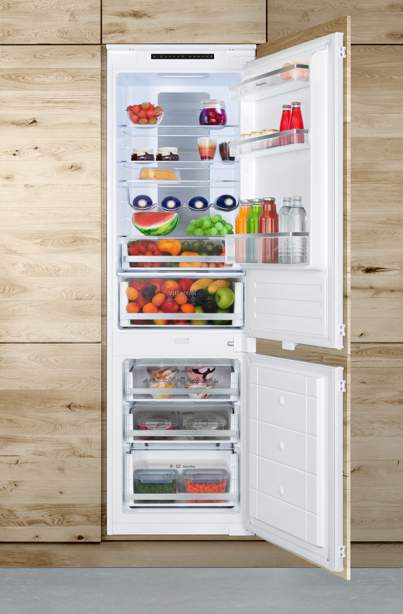 Lodówka do zabudowy Amica BK3055. 6 NFM(E) Biały Total NoFrost