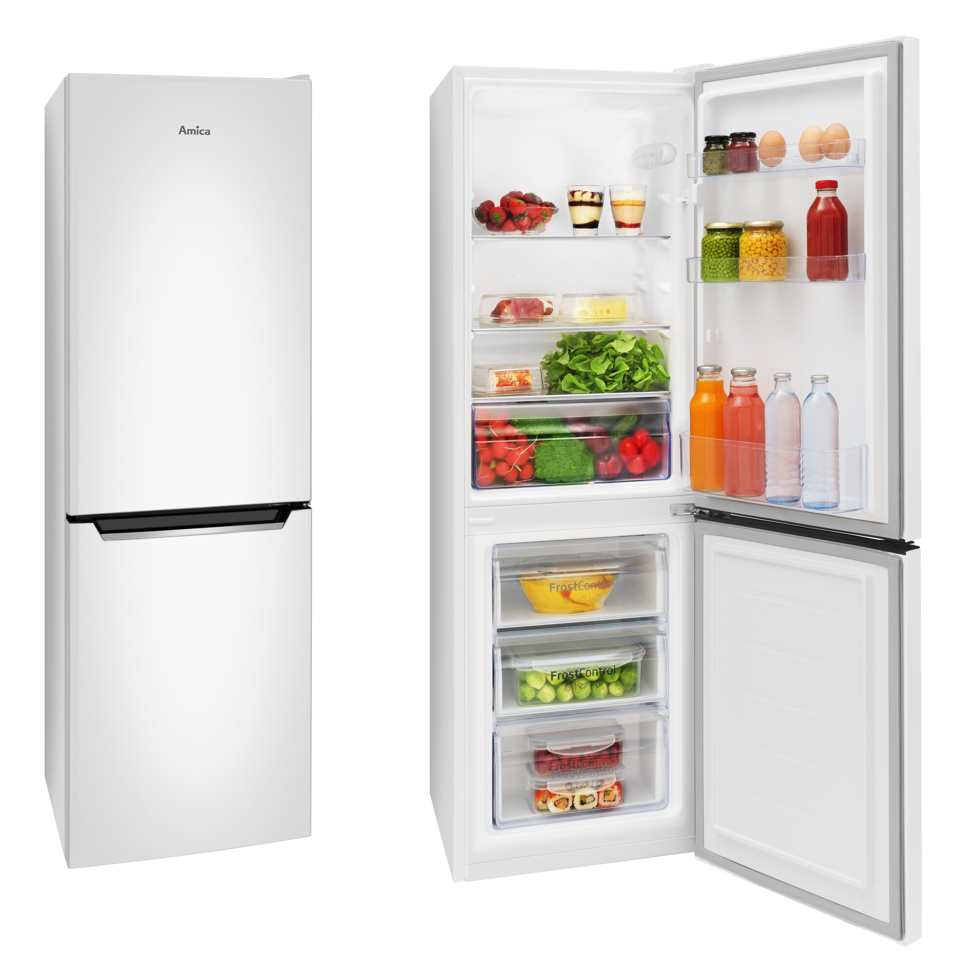 Lodówka Amica FK200.4(E) Biały FrostControl w zamrażarce